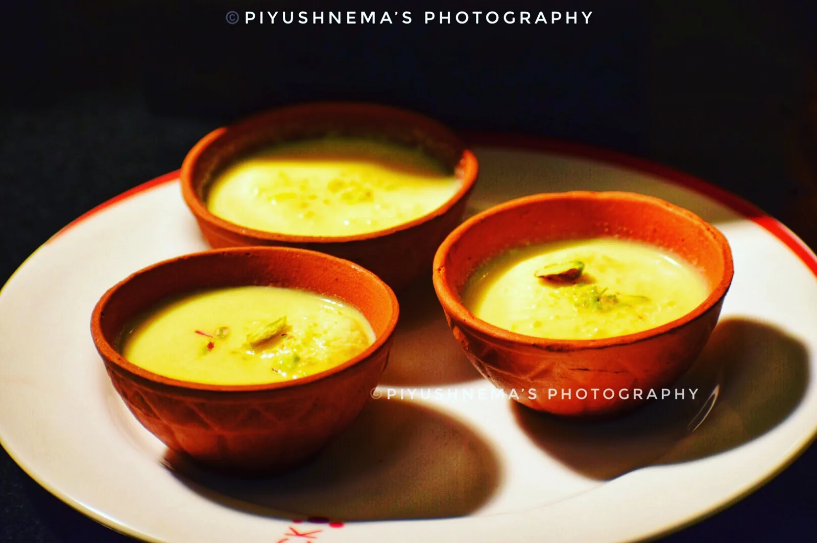 Saffron phirni in clay — photography by Nemora