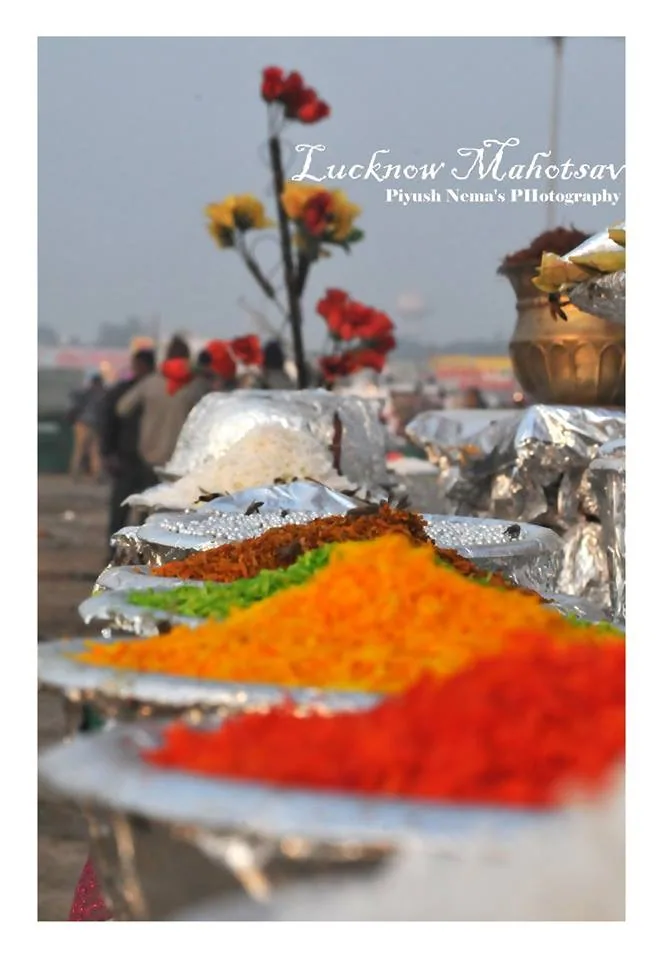 Colour stall at the mahotsav — photography by Nemora